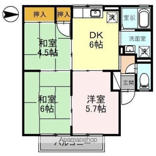 和歌山県和歌山市鳴神[3DK/48.48m2]の間取図