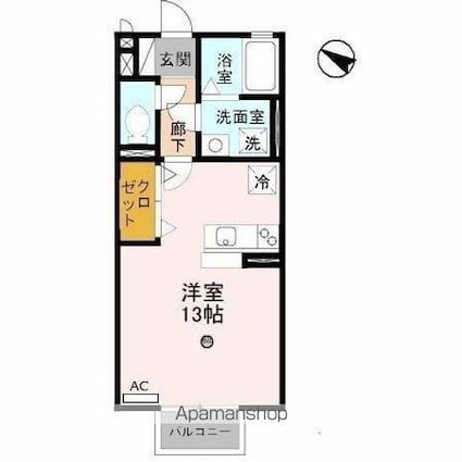 シャルマン[1R/33.61m2]の間取図