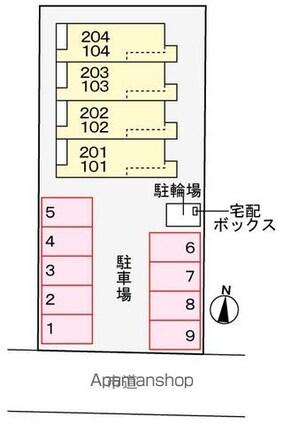 ロミック江良[1K/33.2m2]の配置図