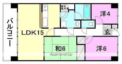 グラシアス道後[3LDK/68.97m2]の間取図