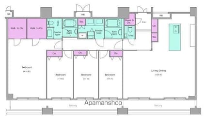レジディア西麻布[4LDK/166.06m2]の間取図