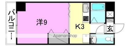 グリチネ・ドゥエ[1K/27.2m2]の間取図