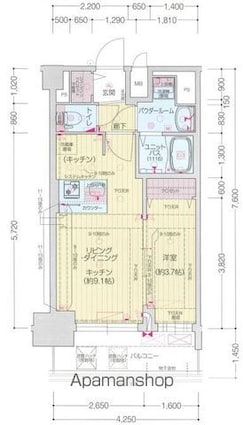 プレサンス上前津ディアシス[1LDK/32.3m2]の間取図