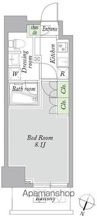 アーバンパーク西巣鴨ＷＥＳＴ[1K/25.6m2]の間取図