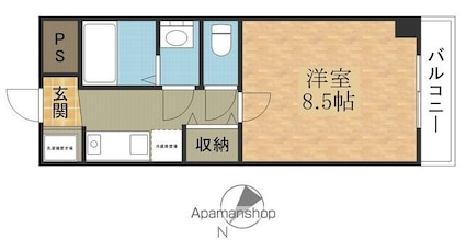 第３６長栄ガーデンハイツヤマキ[1K/28.8m2]の間取図