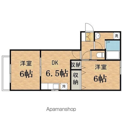 ノースカルミアＡ[2DK/46.2m2]の間取図