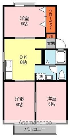 カーサ若葉Aの間取り写真