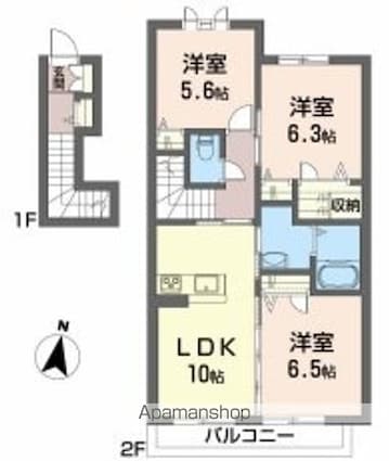 シャーメゾン　フラーリッシュⅠ[3LDK/69.89m2]の間取図