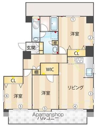 パルムアベニュー新高円寺[3LDK/73.62m2]の間取図