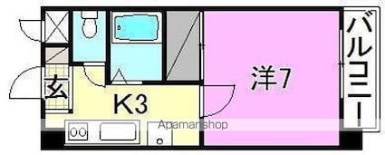 第３ハイツ宮田町[1K/25.16m2]の間取図