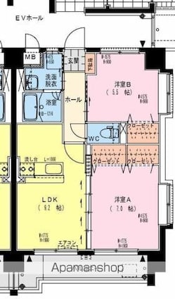テル・クレール[2LDK/52.08m2]の間取図