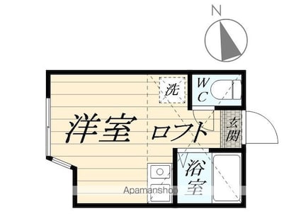 ユナイト芹ヶ谷アゾレス[1R/14m2]の間取図