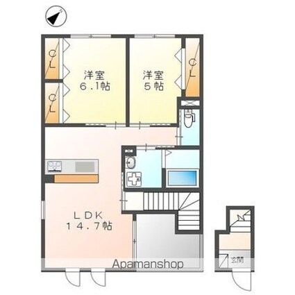 アルバ[2LDK/61.52m2]の間取図