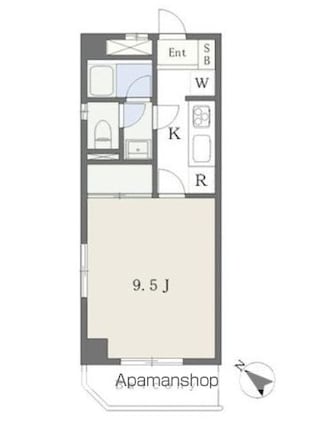 パレドール玉川[1K/30.18m2]の間取図