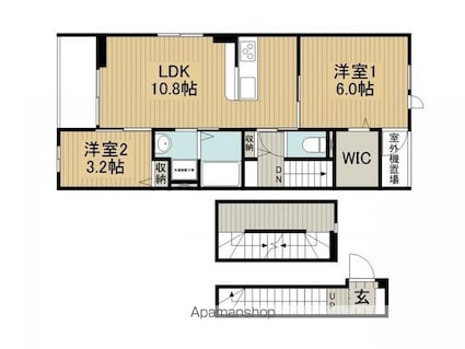 フィールドヒル　茅野[2LDK/58.06m2]の間取図