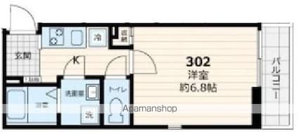 ヴィラ東高円寺[1K/22.28m2]の間取図