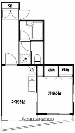東京都中野区中央１丁目[1DK/31.64m2]の間取図