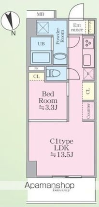 東京都杉並区荻窪４丁目[1LDK/35.82m2]の間取図