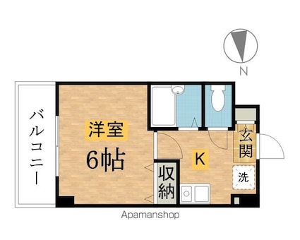 コンフォート３０９[1K/22m2]の間取図