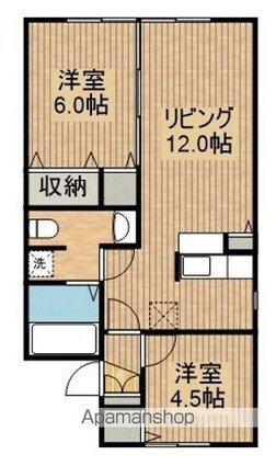 グランメール南田園[2LDK/50m2]の間取図