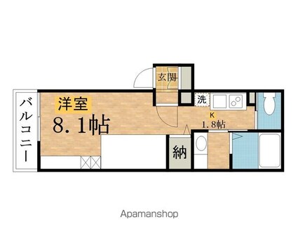 ベルⅢ・ハイツ[1K/24.84m2]の間取図