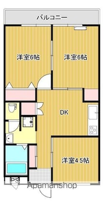 ニューシティマンション　ニイヌマ[3DK/49.68m2]の間取図