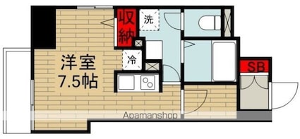 テラス阿佐ヶ谷[1R/25.23m2]の間取図