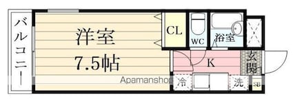 レジデンス芙美[1K/21.3m2]の間取図