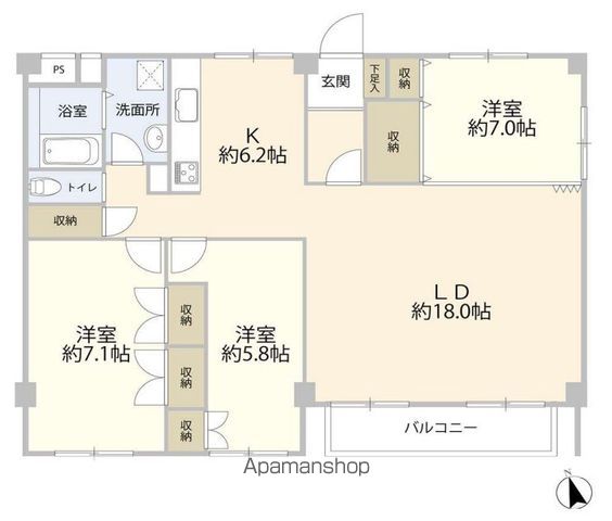 検見川ラインハイムの間取り写真