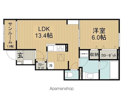 トレントットⅡ[1LDK/50.14m2]の間取図