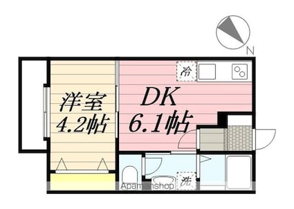 ＡＱＵＥ２４[1DK/25.08m2]の間取図