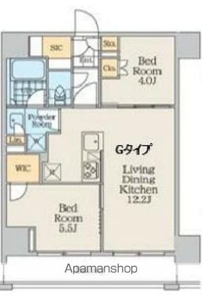 クレストコート中野富士見町[2LDK/50.12m2]の間取図