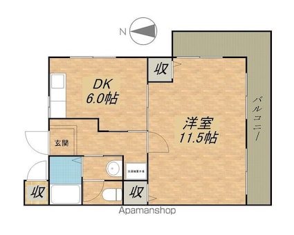 コットンハウス[1LDK/37.31m2]の間取図