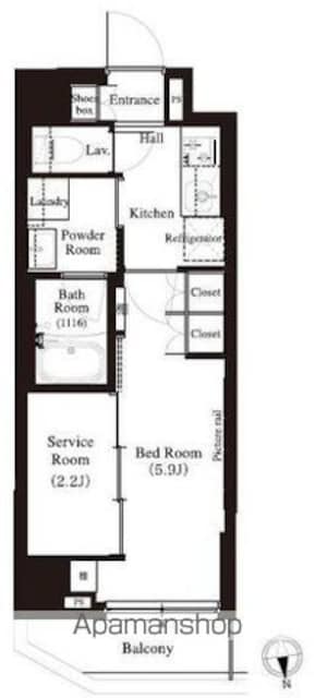 アーバンパーク江古田の森[2K/26.24m2]の間取図