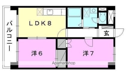道後山本ビル[2DK/47.85m2]の間取図