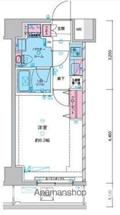 ＧＥＮＯＶＩＡ三ノ輪Ⅲｓｋｙｇａｒｄｅｎ[1K/25.79m2]の間取図