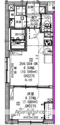 エルファーロ三軒茶屋Ⅴ[1DK/26.35m2]の間取図