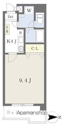 フォルテ平和通[1K/30.48m2]の間取図