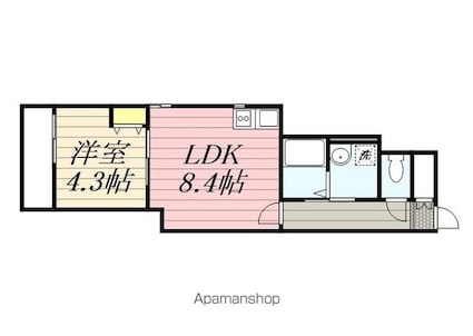ペルル穴川[1LDK/32.01m2]の間取図