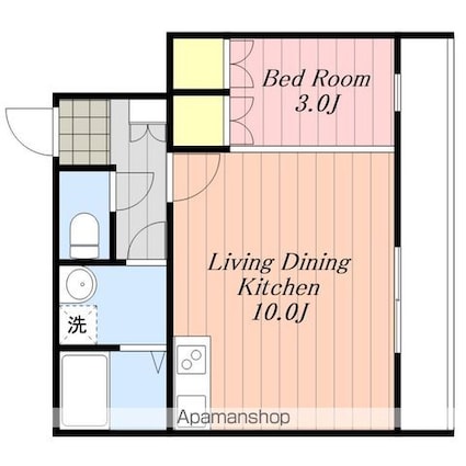 リバーコート清武[1LDK/29.07m2]の間取図