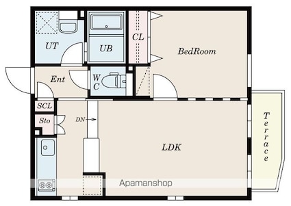 ＰＡＳＥＯ荏原中延[1LDK/40.8m2]の間取図