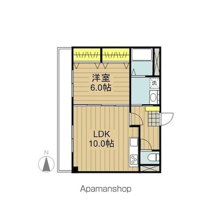 横田商事第５ビル[1LDK/41.31m2]の間取図