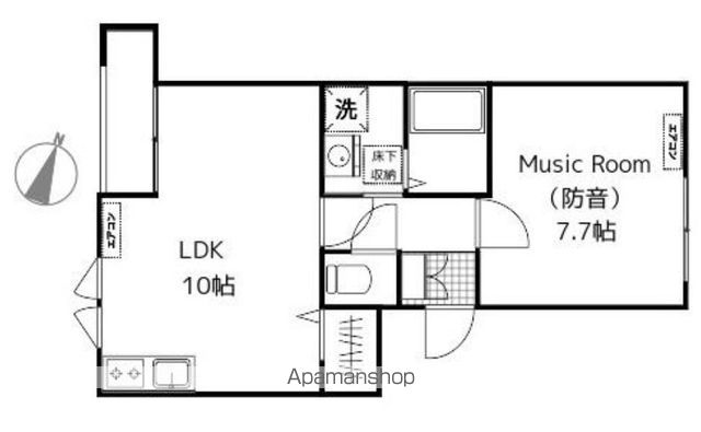 【世田谷区南烏山のアパートの間取り】