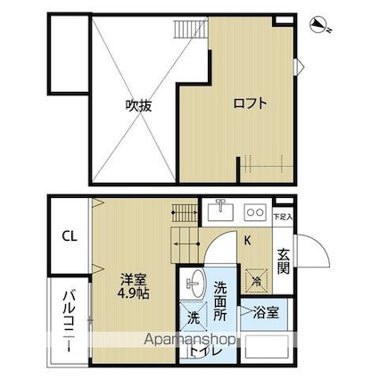 ＣＲＥＡ[1R/20m2]の間取図