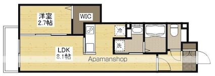 月光福山中央弐番館[1LDK/28.16m2]の間取図