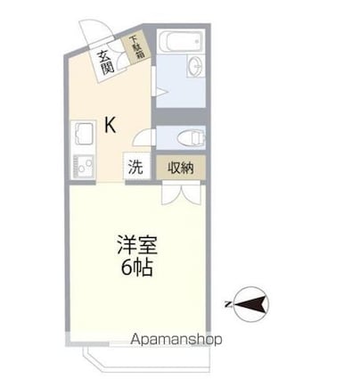 栄ミリオン第２[1K/22.19m2]の間取図