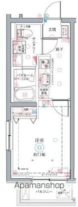クレヴィスタ成増Ⅱ[1K/26.15m2]の間取図