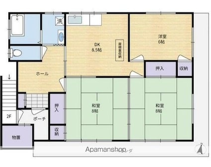 竹内貸家[3DK/70.8m2]の間取図