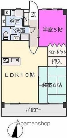 【福岡市博多区諸岡のマンションの間取り】