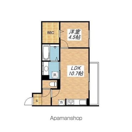 ホワイトクレイン野洲[1LDK/41.01m2]の間取図